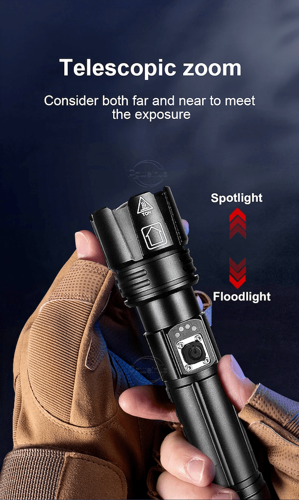 Most Powerful 300W LED Tactical Flashlight | Backup Phone Charger