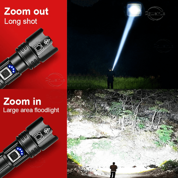 Most Powerful 300W LED Tactical Flashlight | Backup Phone Charger